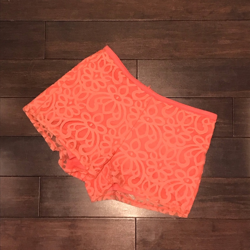 Coral dress shorts